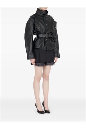 Giacca cerata in cotone nero MAISON MARGIELA | S51AM0504M35599900